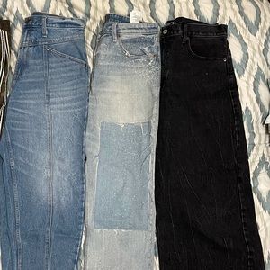 Lot of 3 Abercrombie Mom Jeans Straight Wide 32P